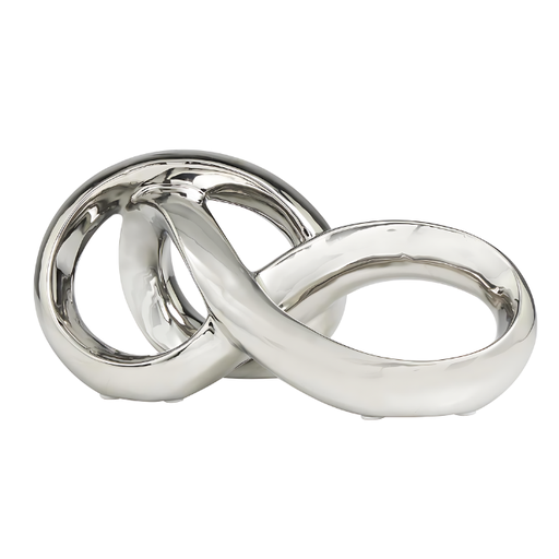 [176911-BB] Abstract Infinity Loop Sculpture Silver 11in