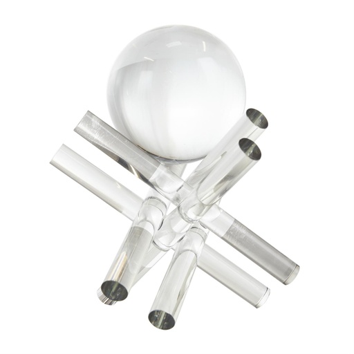 [176922-BB] Crystal Orb & Jack Sculpture 8in