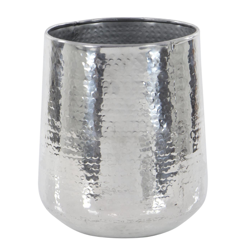 [176938-BB] Metal Hammered Planter Silver 15in