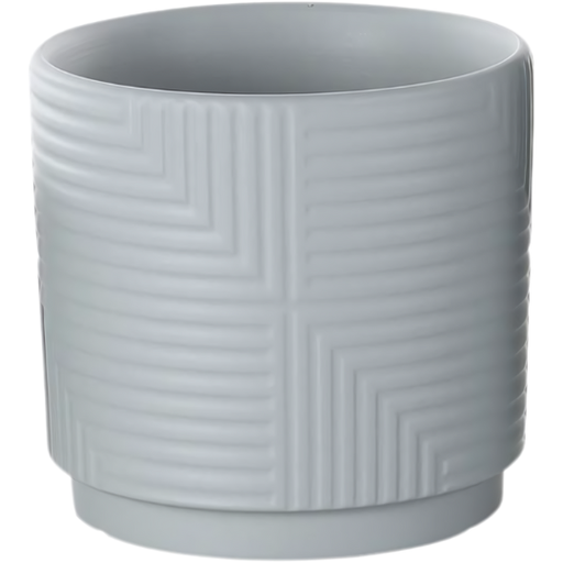 [176942-BB] Layered Squares Planter Grey 7in