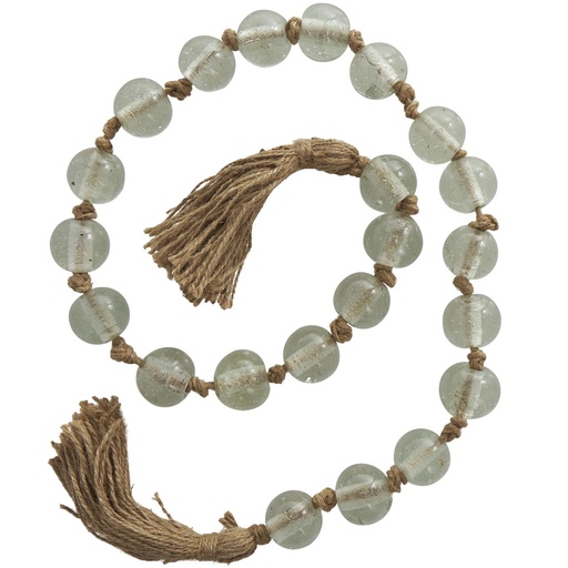 [176948-BB] Glass Beaded Garland with Tassel Clear 45in