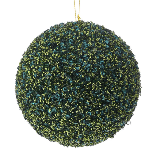 [177021-BB] Christmas Glitter Bauble Emerald 4in