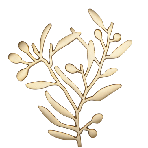 [177067-BB] Metal Trivet Branch Matte Gold