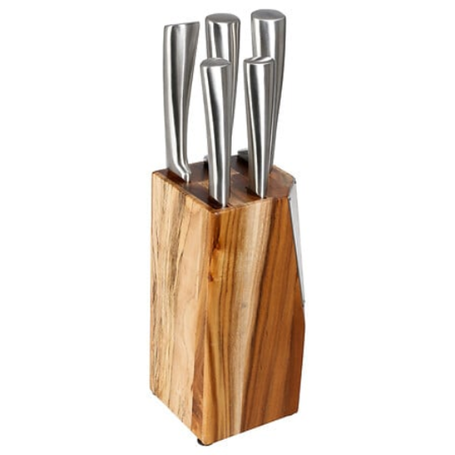 [177208-BB] Acacia Knife Block Set 5pc