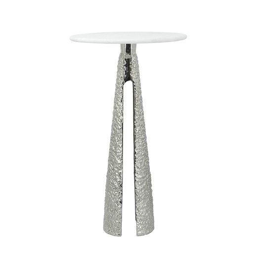 [177229-BB] Textured Side Table Silver