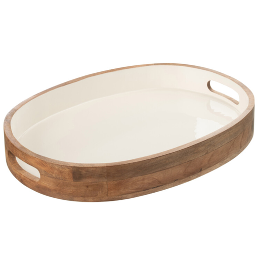[177280-BB] Enameled Wood Tray White 20in