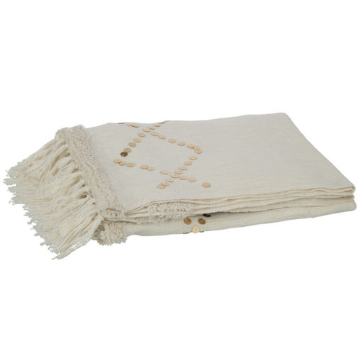 [177289-BB] Fringes Tufted Sequin Throw 51x71in