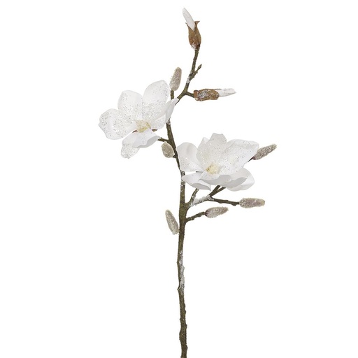 [177523-BB] Iced Magnolia Spray White 19in