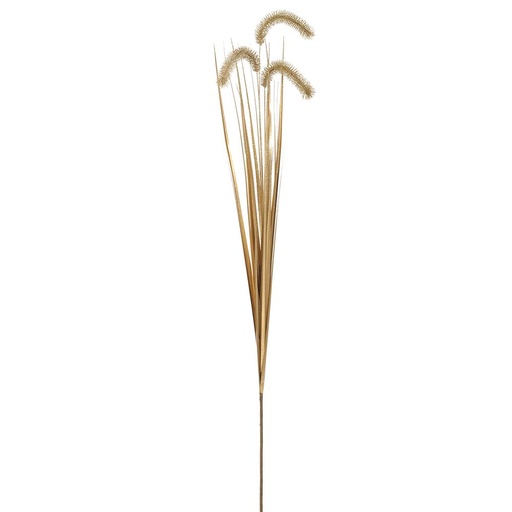[177524-BB] Glittered Cattail Spray Gold 48in