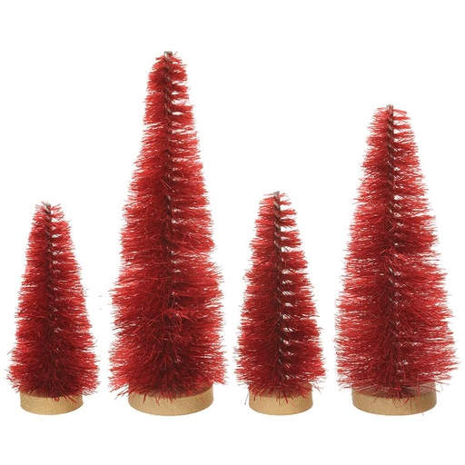 [177536-BB] Sisal Tree Red 4pc 7in