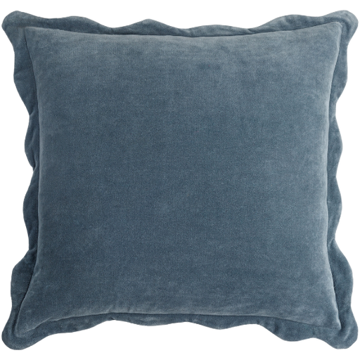[177677-BB] Scalloped Effervescent Pillow Blue 22in