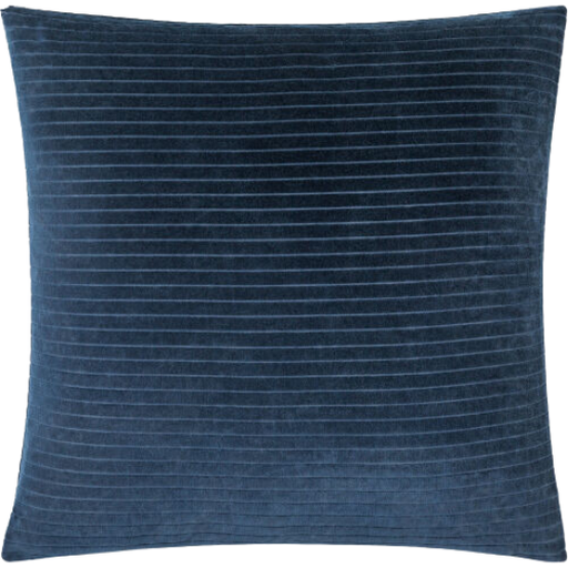 [177193-BB] Velvet Stripes Pillow Navy 20in 
