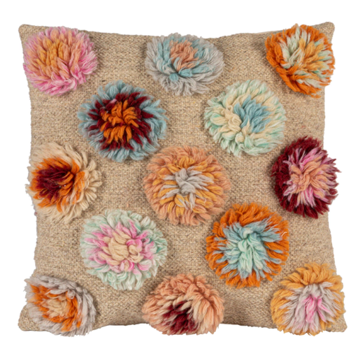 [177824-BB] Multi Shag Circles Pillow 20in