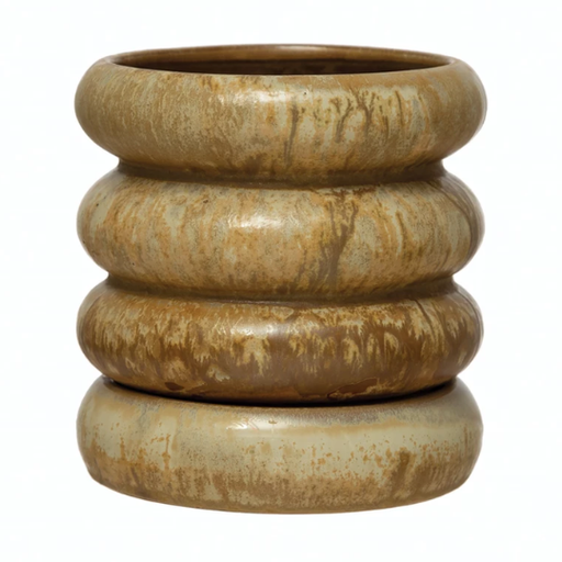 [177843-BB] Hand Painted Stoneware Planter 5in