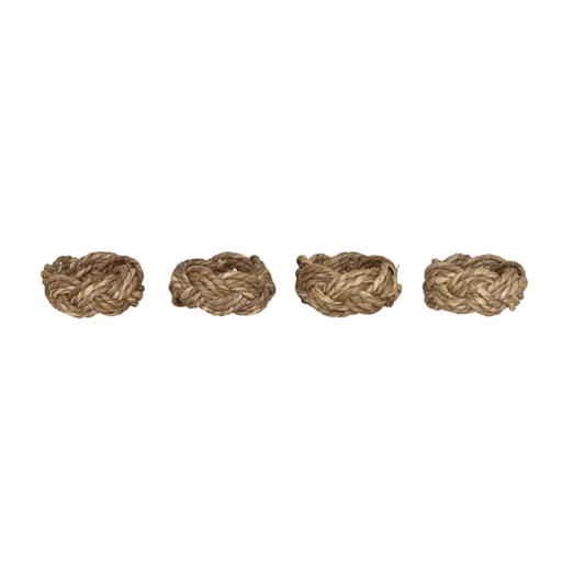 [177854-BB] Braided Seagrass Napkin Rings 4pc