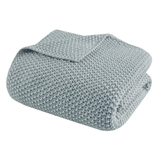 [178105-BB] Bree Knit Throw Light Blue