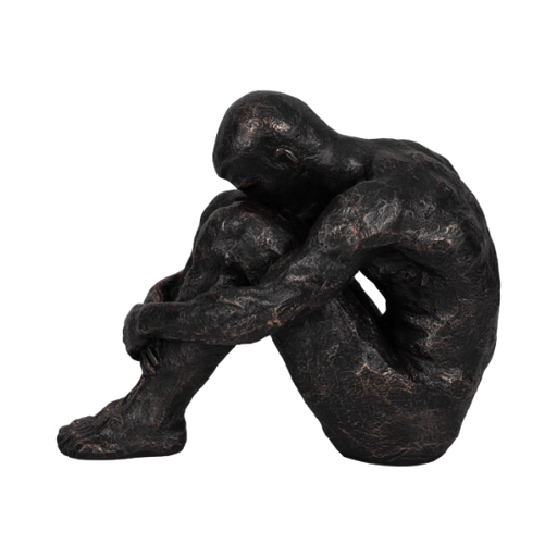 [178170-BB] Sitting Man Figurine Bronze 16in
