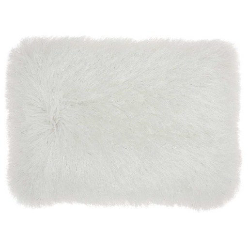 [178221-BB] Glitz Shag Pillow Ivory 5x20in