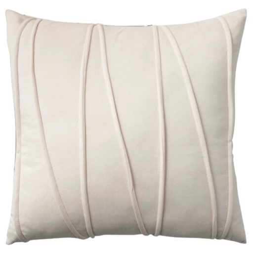 [178225-BB] Sofia Velour Pillow Ivory 18in 2pc