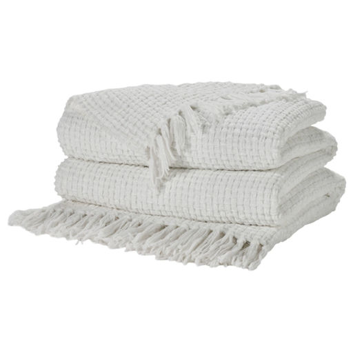 [178231-BB] Waffle Weave Throw White 50x60in