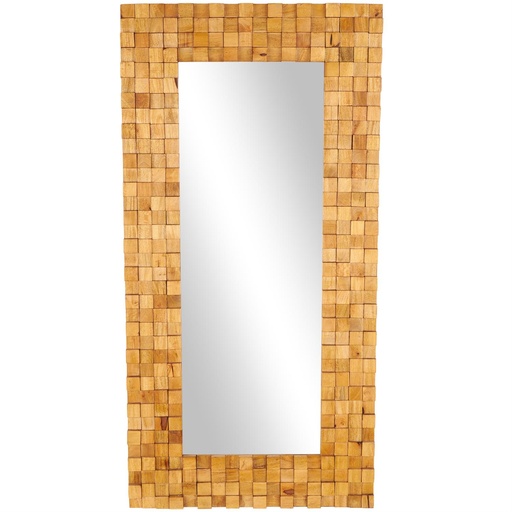 [178289-BB] Dimensional Wood Mosaic Floor Mirror 36x72in