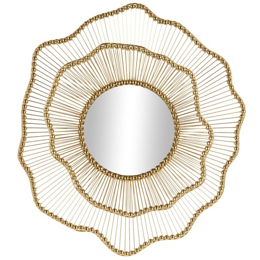 [178290-BB] Floral Layered Wall Mirror Gold 34in