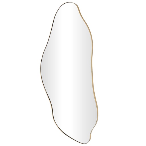 [178296-BB] Organic Shape Wall Mirror Gold Frame 20x48in