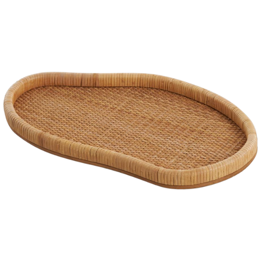 [178299-BB] Rattan Organic Shape Tray 23in