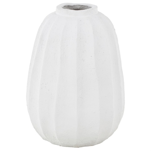 [178302-BB] Carved Grooves Vase White 23in