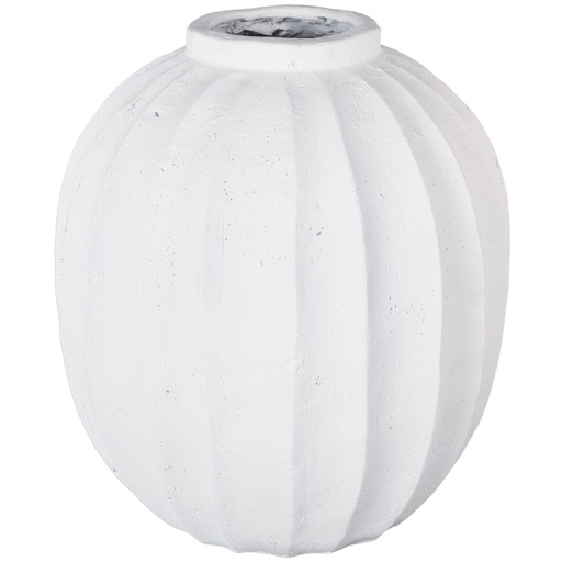 [178303-BB] Carved Grooves Vase White 18in