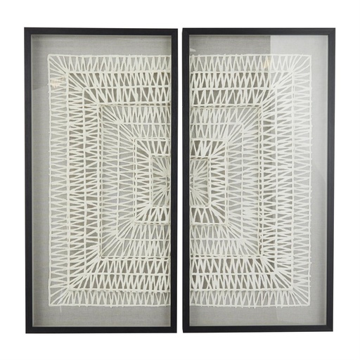 [178307-BB] Origami Shadow Box Wall Art Set of 2 20x39in