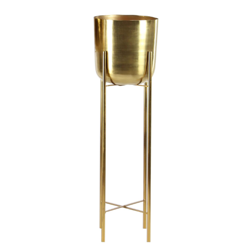 [178309-BB] Metal Dome Planter on Stand Gold 46in