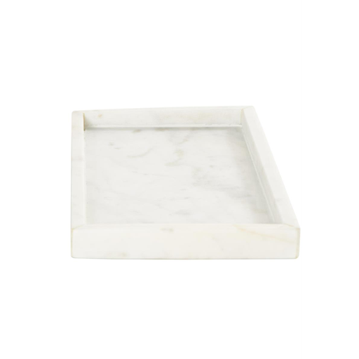 [178313-BB] White Marble Slim Tray 11in