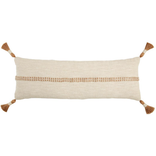 [178355-BB] Jute Woven Tassel Pillow Long 12x35in