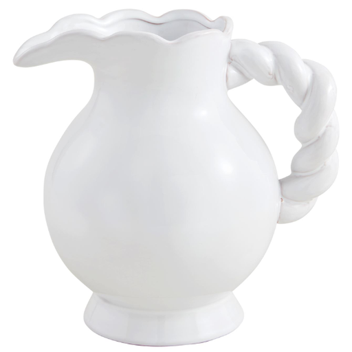[178376-BB] Glazed Terracotta Twisted Handle Pitcher 8.9x9in