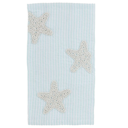 [178387-BB] Starfish Beaded Kitchen Towel 7x13in