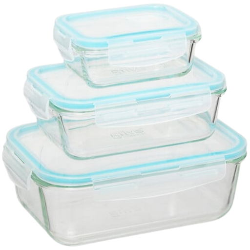 [176991-BB] Clipeat Glass Food Containers 3pc