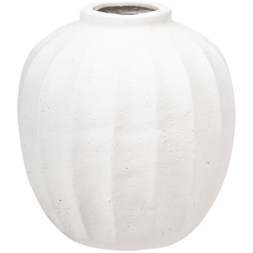 [178492-BB] Amia Round Vase White Magnesia 11in