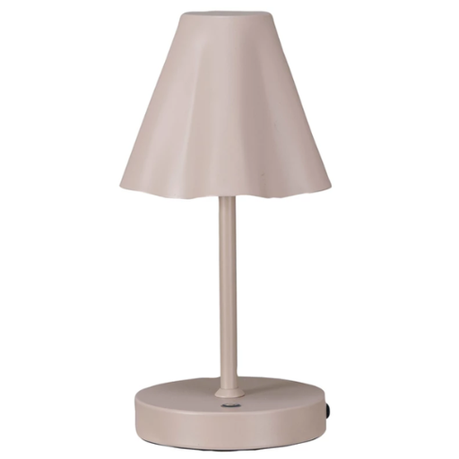 [178522-BB] Ruffled LED Table Lamp With Touch Sensor Cream 11in