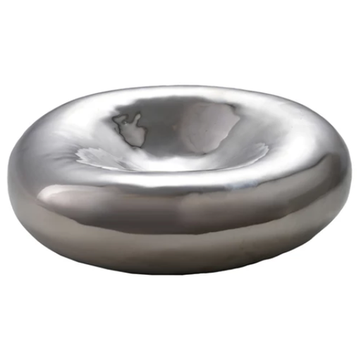 [178529-BB] Decorative Stoneware Bowl Chrome Finish 7in