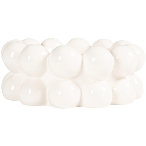 [178535-BB] Bubble Stoneware Bowl White 6in