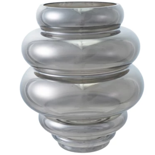 [178542-BB] Bubble Glass Vase Chrome Finish 9in