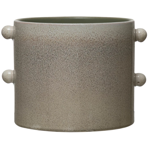 [178546-BB] Reactive Glaze Stoneware Planter Cream 8x7in