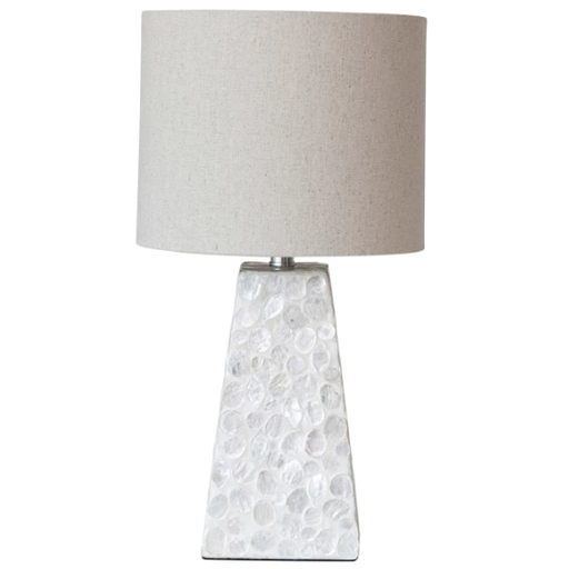 [178555-BB] Capiz Table Lamp White 18in