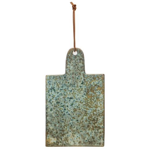 [178560-BB] Glazed Stoneware Serving Board Green 14x8in