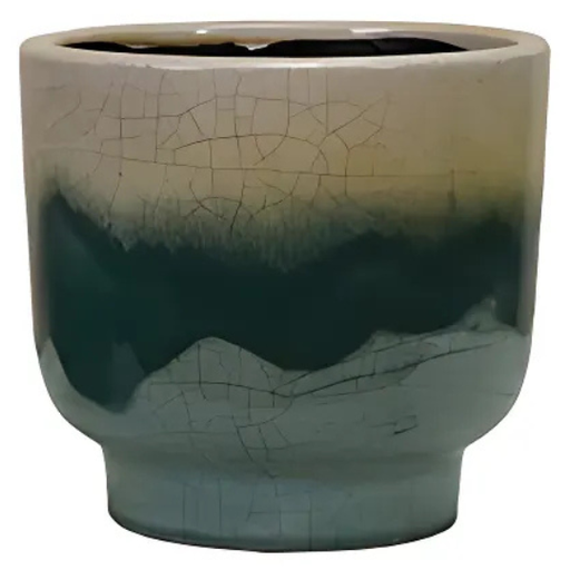 [178569-BB] Reactive Glaze Terracotta Footed Planter 5in