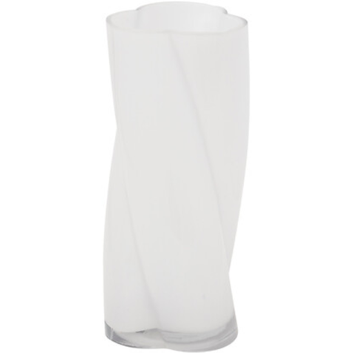 [178588-BB] Wild Romance Twisted Glass Vase White 10in