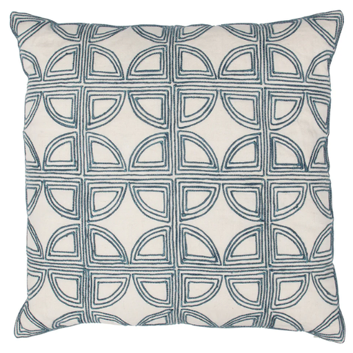 [178617-BB] Elea Pillow Ivory Navy 22x22in