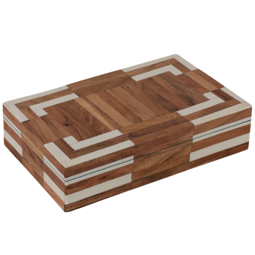 [178724-BB] Ivory Wood Inlay Boxes 12in