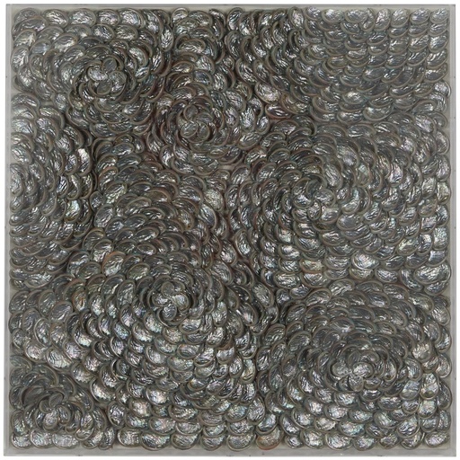[178779-BB] Handmade Shell Art in Acrylic Shadow Box 32x32in
